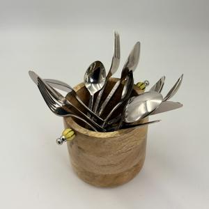 Support de Couverts en Bois Écologique au Design Avantageux, Style Vintage, avec Logo Personnalisé pour Table de Restaurant - Product Image 3