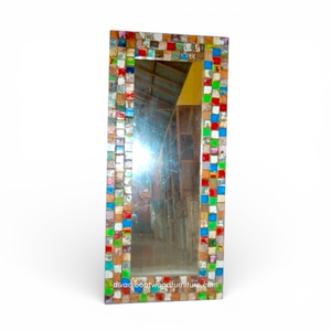 Miroir artisanal en patchwork de bois de bateau récupéré, couleur naturelle, pour décoration murale et intérieure, salon ou chambre, vente en gros - Product Image 4