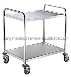 Chariots de nettoyage et d'entretien en acier inoxydable Henry Foodservice S/S 201 à tubes carrés/ronds, 2/3 étagères - Product Image 2