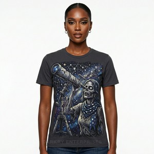 T-shirt personnalisé sérigraphié vintage en coton délavé, coupe oversize épaisse, motif graphique samouraï squelette pour hommes et femmes - Product Image 4