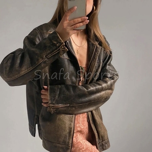 Women <b>Long</b> Oversized <b>Leather</b> <b>Jacket</b> Loose Fit Streetwear Fashion Trendy Winter Outerwear Stylish Casual Wear <b>Leather</b> <b>jackets</b> - Product Image 2