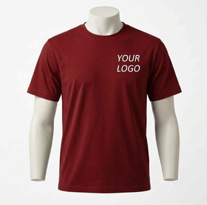 เสื้อยืดสีเบจเรียบสำหรับผู้ชาย สกรีนโลโก้ได้ ผ้าฝ้าย 100% คอกลม แขนสั้น สไตล์มินิมอล เสื้อยืดพื้นฐาน ขายส่ง OEM เสื้อยืดเปล่า - Product Image 6