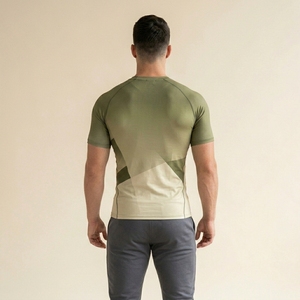 T-shirt de compression à manches courtes pour homme, imprimé personnalisé, ajusté, sportif, pour la gym, le fitness, la musculation, l'entraînement, couche de base athlétique - Product Image 5