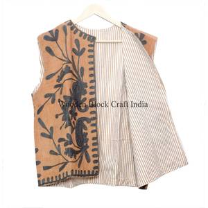Chaleco Elegante de Algodón Bordado para Mujer, Chaqueta sin Mangas Corta para Invierno y Otoño, Hecha a Mano para Eventos y Fiestas - Product Image 5