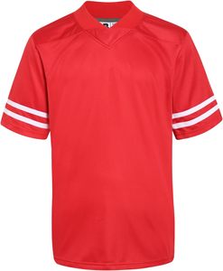Maillot de football à col en V et manches courtes avec rayures blanches sur les manches, respirant, en modal, anti-humidité, vêtements pour hommes adultes - Product Image 1