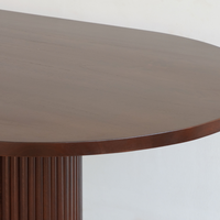 Ensemble de table à manger ovale réglable en hauteur en noyer massif brun antique pour 8 personnes, pour appartement, maison et bureau