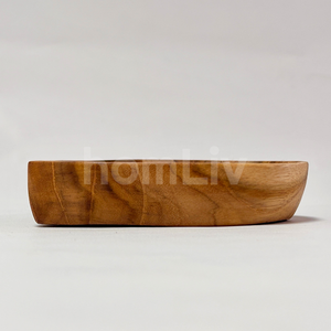 Plateau en teck naturel écologique OEM, mini-assiette durable, sans peinture ni vernis, halal, plateau en forme de cœur personnalisé - Product Image 6