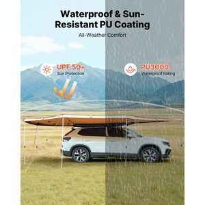 Tenda da sole per auto a 270 gradi, lato guida, 133 piedi quadrati, impermeabile, protezione UV50+, con borsa per il trasporto - Product Image 5