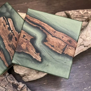 Solid Walnut Epoxy Drink <b>Coasters</b> for Everyday Use Multipurpose Walnut Epoxy <b>Coasters</b> for Kitchen & Bar - Product Image 1