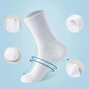 <b>Women</b> Men Striped Crew <b>Socks</b> Breathable Spandex Athletic Sports Pack Soft Knitted Mid Calf Casual Everyday CLASS 4 <b>Compression</b> - Product Image 3
