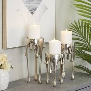 Aluminum Gold Plated Set Of 3 Candle Holder For Home Hotel Decorative In Customize Best Finish Candle Stand High Quality - Product Image 1
