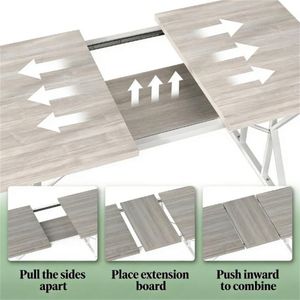 Tavolo da Pranzo Grigio per Cucina, Sala da Pranzo e Ufficio - Solo Tavolo - Product Image 3