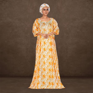 Kaftan Modeste en Rayonne à Imprimé Numérique pour l'Aïd – Tissu Doux et Respirant, Silhouette Maxi Fluide, Manches Décontractées, Élégant - Product Image 1