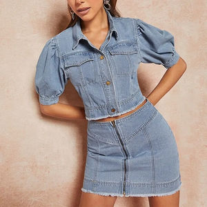 Conjunto de Dos Piezas para Mujer, Top Corto sin Mangas de Mezclilla Personalizado, Pantalones Cortos de Cintura Alta, Ropa de Verano, Nueva Llegada - Product Image 6