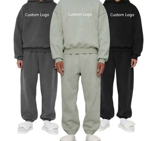 Conjunto de Sudadera con Capucha y Pantalones Deportivos de Algodón 100% para Invierno, Unisex, Personalizable en Color y Talla, Resistente al Viento - Product Image 2