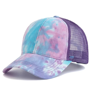 Gorra Trucker Unisex Tie Dye con Malla Trasera Ajustable, Transpirable, Informal para Exteriores, de Verano, Colores Pastel Suaves, Gorras de Moda - Product Image 1