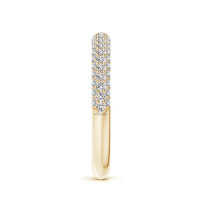 Anillo de Boda de Lujo con Tres Hileras de Diamantes Cultivados en Laboratorio y Corte Redondo en Oro de 10K, 14K, 18K y Plata 925, 935 - Product Image 4