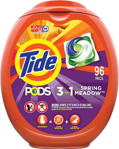 Cápsulas de Detergente para Ropa Tide High Efficiency (HE) con Aroma a Prado Primaveral, 96 Unidades, Ecológicas y Desechables para Uso en el Baño - Product Image 3