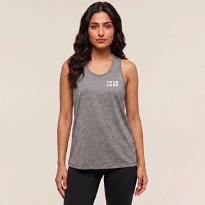 Women's Black Tank <b>Top</b> Scoop Neck Solid Breathable Polyester Sporty 100% Polyester Body fit <b>Racer</b> <b>back</b> Straight hem - Product Image 5