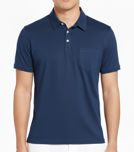 Chemise en coton pêche tricoté de qualité supérieure pour homme avec poche poitrine et séchage rapide - Product Image 2