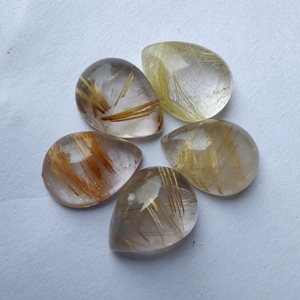 Cabochon en forme de poire, taille MM, Rutile doré naturel, pierre précieuse de haute qualité pour la fabrication de bijoux, toutes tailles - Product Image 4