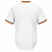 Maillot de baseball blanc pour homme, col en V, manches courtes, évacuation de l'humidité, 100 % polyester, coupe classique adulte, 180 g/m²