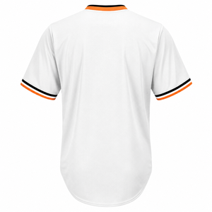 Maillot de baseball blanc pour homme, col en V, manches courtes, évacuation de l'humidité, 100 % polyester, coupe classique adulte, 180 g/m² - Product Image 2