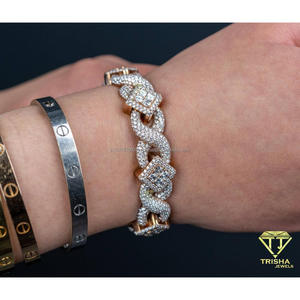 Luxury <b>Infinity</b> Link Moissanite <b>Bracelet</b> with Fully Iced Out Diamond Style Design and Premium VVS Stones - Product Image 3
