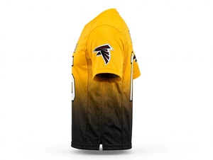 Maillot de football américain personnalisé pour homme, jaune et noir dégradé, uniforme d'équipe, manches courtes, respirant, pour entraînement et matchs - Product Image 4