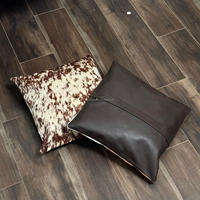 Vente en gros de taie d'oreiller de qualité supérieure en cuir de vachette doux et confortable housse de coussin pour décoration intérieure dernière conception carrée