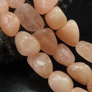 New Arrival Morganite 8-Inch Tumble Nugget Smooth Polished 9-15MM Long Loose Stone Handmade Bead Wholesale Nature Crystal - Product Image 1