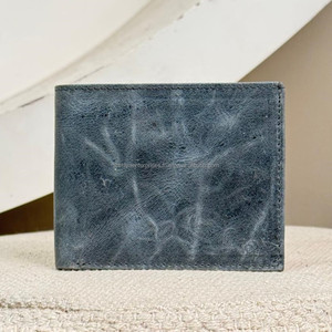 Venta al por mayor minimalista de cuero de grano completo Delgado tarjetero Cartera de alta calidad Super fino billetera de cuero genuino hombres monedero plegable - Product Image 4