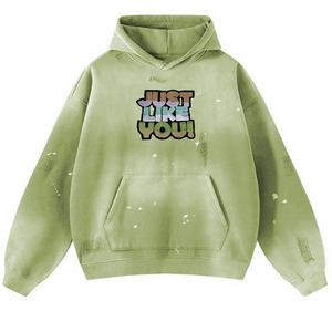 เสื้อฮู้ดดี้ผ้าฟลีซคอตตอน 100% ทรงปกติ ล้างสีแบบแอซิดวอช สตรีทแวร์สั่งทำพิเศษ เนื้อผ้าหนา ใส่ได้ทั้งชายและหญิง เป็นมิตรต่อสิ่งแวดล้อม สไตล์ลำลอง - Product Image 6