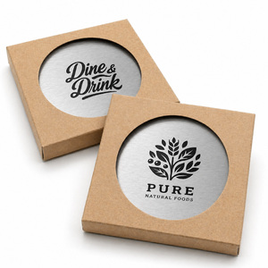 Unique Round Stainless Steel <b>Coaster</b> <b>Set</b> with Custom Logo for Bar Drinkware Eco-Friendly & Reusable Promotional Souvenirs - Product Image 5