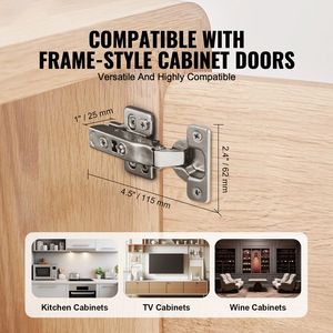 Set da 40 Cerniere per Ante di Armadi da Cucina, Apertura a 100 Gradi, Chiusura Morbida, Cerniere Nascoste per Mobili - Product Image 2