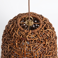 Lampe suspendue en fibre de banane bio style bohème, panier tressé naturel, luminaire rustique, lanterne noire pour hôtel et Noël