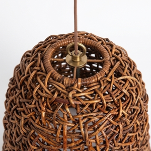 Lámpara Colgante Orgánica de Fibra de Plátano Estilo Boho, Lámpara Colgante de Cesta Tejida Natural, Lámpara de Techo Rústica de Paja para Hotel o Restaurante - Product Image 2