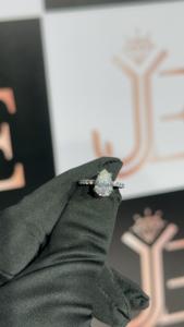 Pear Shape Moissanite Diamond <b>Solitaire</b> Halo <b>Ring</b> 925 Solid Sterling <b>Silver</b> Engagement <b>Ring</b> GRA Certified Synthetic Diamond <b>Ring</b> - Product Image 6