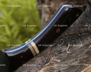Couteau à découper la viande en acier Damas forgé à la main, robuste, avec manche ergonomique en bois Pakka, ambidextre, écologique, 8-9,9 pouces - Product Image 4