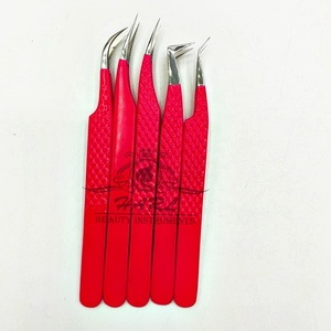 Accessoires d'extensions de cils à pointe de fibre Volume russe, courbé, Lady Angular et pince à épiler à 75 angles avec boîte - Product Image 6