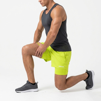 Vêtements de sport pour hommes OEM, vêtements de sport à séchage rapide, vêtements de fitness, shorts de course à compression haute élasticité pour hommes, 2 en 1