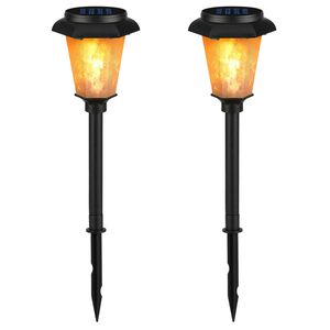 2 Lámparas Solares con Forma de Antorcha, Impermeables IP65, con Luz Parpadeante, para Jardín, Camino y Patio, Lámpara Decorativa con Estaca - Product Image 1