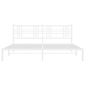 Cadre de lit double moderne en acier blanc thermolaqué, lit en métal élégant et contemporain - Product Image 4