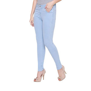 Pantalon en jean taille haute à jambe large pour femme, coupe ample, droit, bleu vintage, style streetwear décontracté - Product Image 2