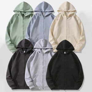 Plain Blank Fleece Base Layer <b>Zip</b> Up Hoodie Men Soft Touch Everyday Lounge Heavy Cotton Metal <b>Fastener</b> Outfits - Product Image 4