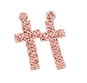 Boucles d'oreilles pendantes classiques en forme de goutte d'eau, motif œuf de Pâques, multicolores, à rayures, pour femme - Product Image 3