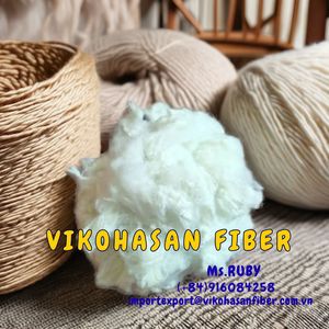 เส้นใยโพลีเอสเตอร์รีไซเคิลแบบสเตเปิล 0.9D SD สีขาว แห้ง รีไซเคิลได้ จาก Vikohasan PSF ได้รับการรับรองมาตรฐาน GRS สำหรับเส้นด้ายปั่น - Product Image 3