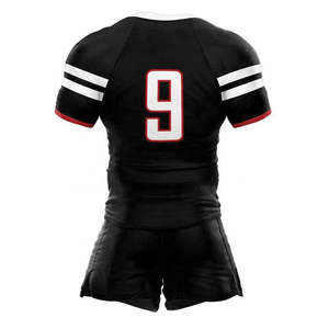 ชุดเสื้อและกางเกงรักบี้ชายราคาประหยัด พิมพ์ลายแบบ Sublimation คอกลม ทรงสปอร์ต ชุดยูนิฟอร์มรักบี้ - Product Image 3