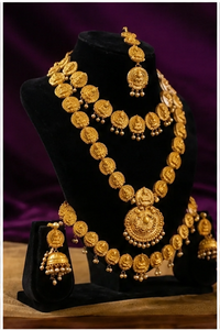 Ensemble de collier et boucles d'oreilles assortis en laiton plaqué or, design personnalisé, écologique et traditionnel, bijoux de mariage, cadeaux - Product Image 6