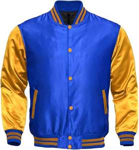 Veste universitaire en satin personnalisée pour homme, idéale pour la saison hivernale de baseball, en tissu satiné, style Letterman - Product Image 5